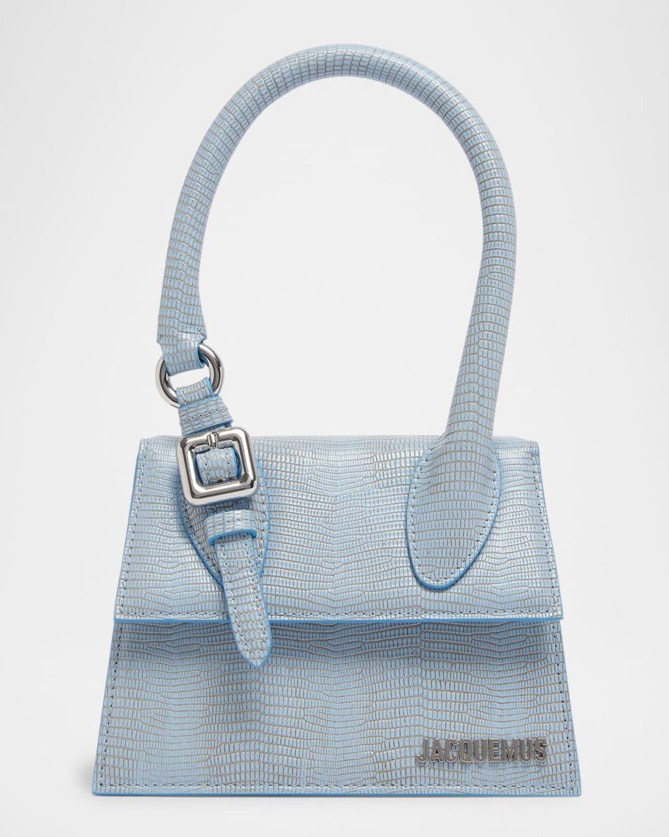 Le Chiquito Moyen Lizard-Embossed Leather Top-Handle Bag